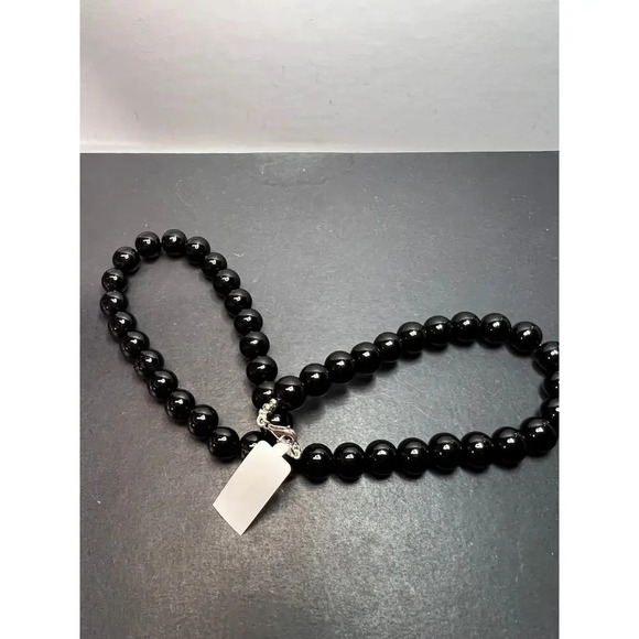 10mm Black Onyx necklace with sterling silver clasp *NEW* - Picture 6 of 11